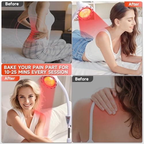 Infrared Light,White 275W Near Red Infrared Heat Lamp for Relieve Joinpt Pain and Muscle Aches