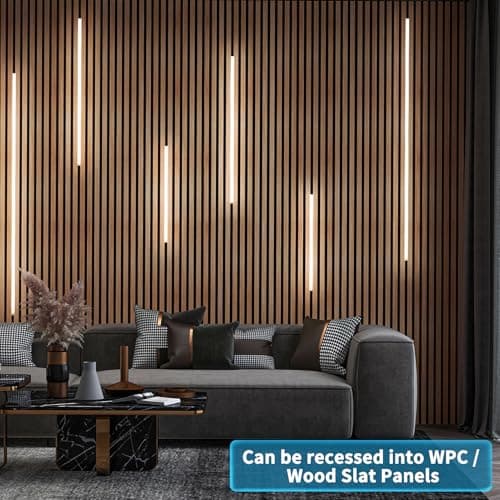 Art3d LED Recessed Lighting Kit - 6pcs Self-adhesive White LED Light with Smart Switch, 3000k Touching Switch Light for Wood Slat Wall Panels, Headboards, Stairs, Home decor, Under Cabinet Strip Light