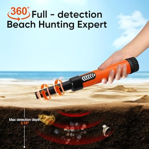 Metal Detector Pinpointer for Adults Kids, Handheld Metal Detector Wand for Precise Targeting, Fully Waterproof Underwater Detector with LCD Screen, 360° Detection, 3 Alert Modes, MD-880