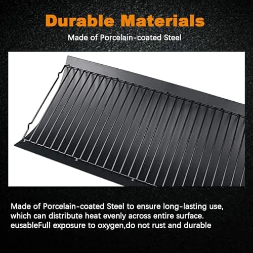 Uniflasy 20 Inches Ash Pan/Ash Grate for Chargriller 5050, 5072, 5650, 2123, 2223, 2823 Charcoal Grills, Char-Griller Model 200157, Chargriller Replacement Part with 2pcs Fire Grate Hanger