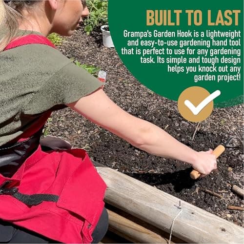 Grampa's Garden Hook - Weed Puller Tool & Gardening Hand Cultivator - Versatile Tool That Functions as a Cultivator, Hand Tiller, Weeder, & Edging Tool - Lightweight & Durable to Use