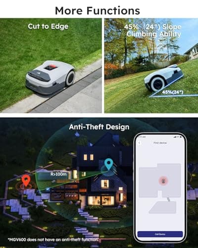 Robot Lawn Mower NO Wire - 0.22 Acre, Full Band RTK+4-Eye Vision Robotic Lawnmower, Automatic Mapping, 20 Multi-Zone Management, 3D Obstacle Avoidance, Intelligent Path Planning, ANTHBOT Genie600