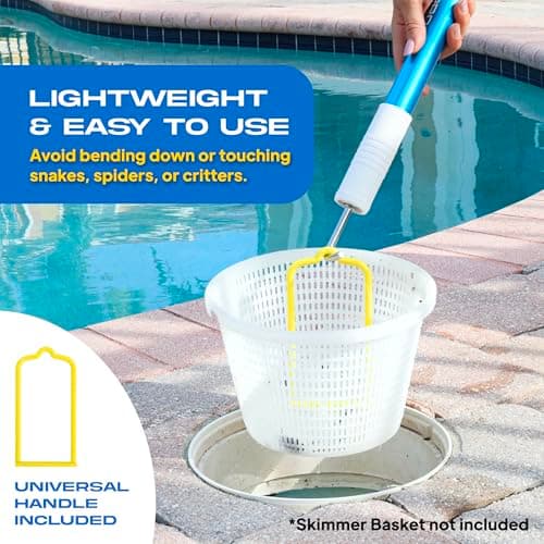 Skimmie Pro (Short Version) 22.5” Pool Skimmer: Lightweight, Fine Mesh Net, & Stainless Steel Hook – Ideal for In-Ground/Above-Ground Pools, Fountains, Ponds, Hot Tubs, & Cold Plunges