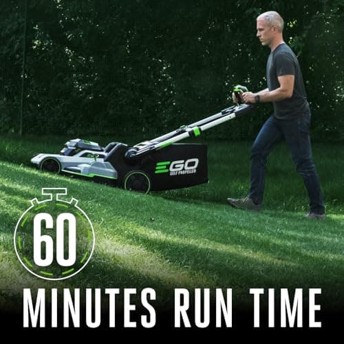 EGO Power+ LM2123SP-2 21-Inch 56-Volt Cordless Self-Propelled Brushless Lawn Mower with Touch Drive, with 4.0Ah, 6.0Ah Batteries, and 550W Rapid Charger