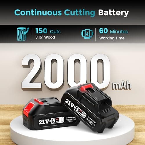 Seesii Mini Chainsaw Cordless 6-inch, Handheld Electric Power Chain Saw with 2 Batteries, for Tree Trimming Wood Cutting, Best Gifts for Dad, Husband