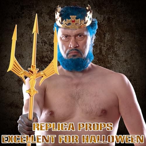 Metal Trident Spear 78 Inches Adjustable Length Cosplay Costume 3-Pronged Poseidon Weapon for Adult Women Men Halloween