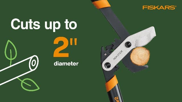 Fiskars 32-Inch Loppers for Tree Trimming, Heavy Duty, Low-Friction Sharp Steel Blade, Branch Cutter up to 2-Inch Diameter Cut Capacity, PowerGear2 Technology that Multiplies Power for Less Effort