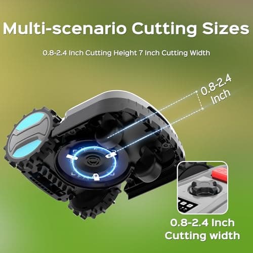 App-Controlled Robotic Mower – Auto-Charging, Adjustable Height, for Lawns up to 4300 sq.ft