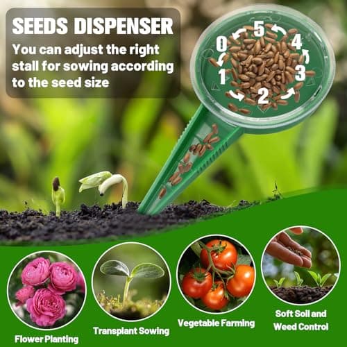 4Pcs Bulb Planter Tool - Widger and Dibber for Planting - Garden Dibber Tool for Vegetable and Flowers Seeding Easy Transplanter