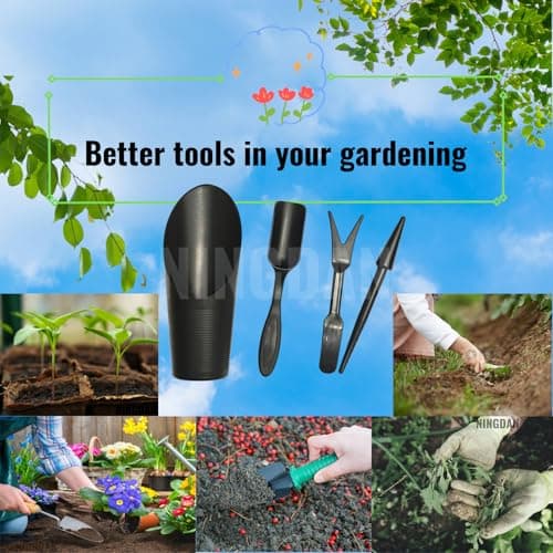 Garden Shovel Hand Tools Transplanting Potting Bonsai Soil Scoop Plastic Succulent Kits,Mini Garden Plant Care Shovel Soil (Black)