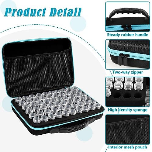60 Slots Seed Storage Organizer with 20 Seed Envelopes, Sturdy Seed Organizer Storage Box with Zipper Bag Label Stickers(Seeds not Included), Seed Storage Container for Flower Plants Garden