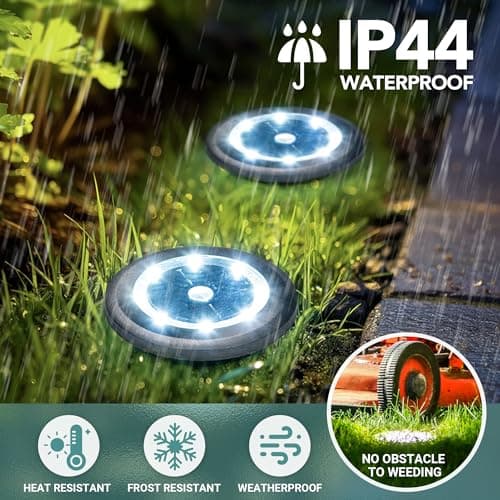 SOLPEX Mini Solar Ground Lights, 10 Pack Solar Lights Outdoor Waterproof, Pathway Lights Solar Powered, Solar Garden Light, Landscape Lighting for Yard Driveway Walkway (Cool White)