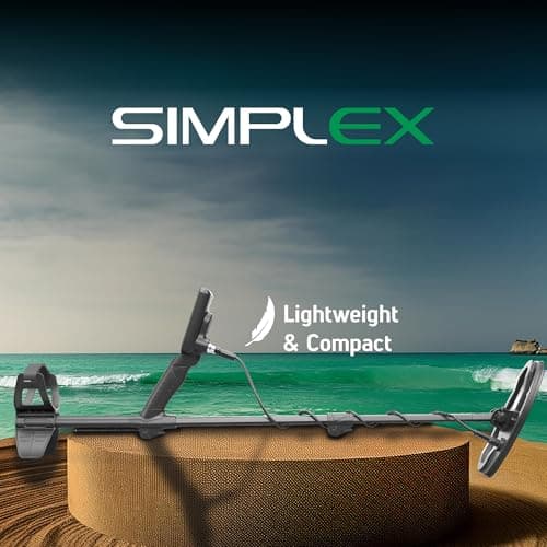 Nokta Simplex Lite Metal Detector with 9.5” Waterproof DD Search Coil, Vibration for Detecting Underwater, Beach and All Metal Search Modes