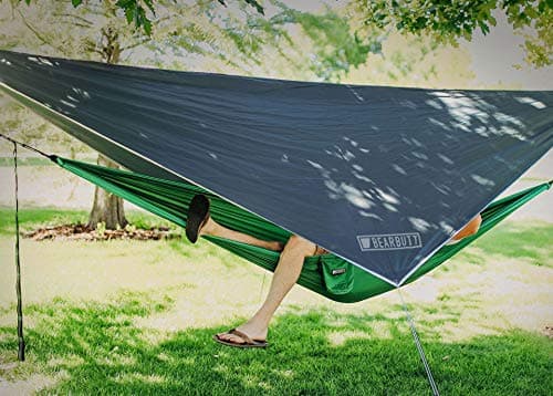 Bear Butt Hammock Rain Fly & Camping Tarp - 11 x 9 ft Ultralight Waterproof Tarp for Hammock & Tent Camping - Easy to Set Up