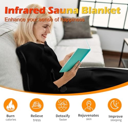 Buyplus Infrared Sauna Blanket, Portable Infrared Blanket for Relaxation, Sauna for Home Use with 95-167°F Temp Range & 30-60 Minutes Timer, 6'Lx2.6'W