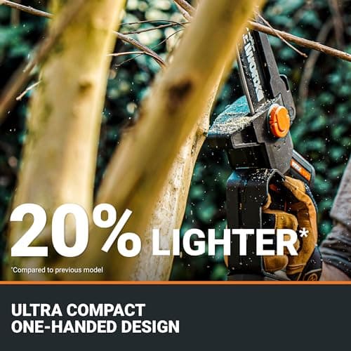 Worx Nitro 20V 5" Cordless Brushless Chainsaw 2.0 Ah Battery and Charger Included WG325