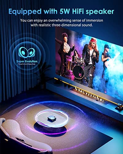 YOWHICK 4K Projector with WiFi and Bluetooth, 20000L Native 1080P Outdoor Portable Movie Projector, Smart Video Projector, 50% Zoom/400" Display, Compatible with HDMI/USB/PC/TV/PS5/DVD/Android/iOS