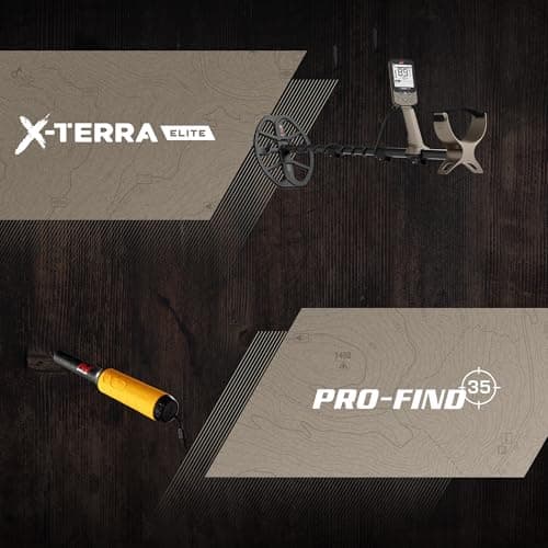 MINELAB X-Terra Elite Bundle, Waterproof, All Terrain Metal Detector for Adults, Multi-IQ Precision Targeting with Simultaneous Multi-Frequency Technology, Includes PRO-FIND 35 Pinpointer