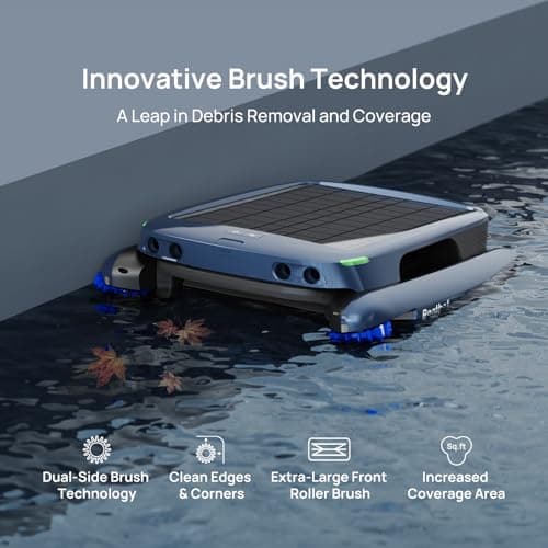 Beatbot iSkim Ultra Solar Powered Robotic Pool Skimmer, Pool Surface Cleaner Robot, Dual Charging Options, Water Clarification, Edge & Corner Cleaning, S-Path Optimization, App Control, Ocean Blue