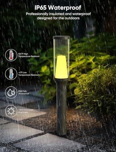 Pathway Lights Outdoor, RGBCW Low Voltage Landscape Lighting, Smart APP and Alexa Control, IP65 Waterproof, Color Changing Walkway Lights for Garden, Yard, Patio, Christmas, 4 Pack