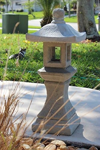 Garden Pagoda Concrete Japanese Stone Lantern,Oriental, Asian 3-Piece Outdoor Garden Statue Sale 26" Tall Made in USA