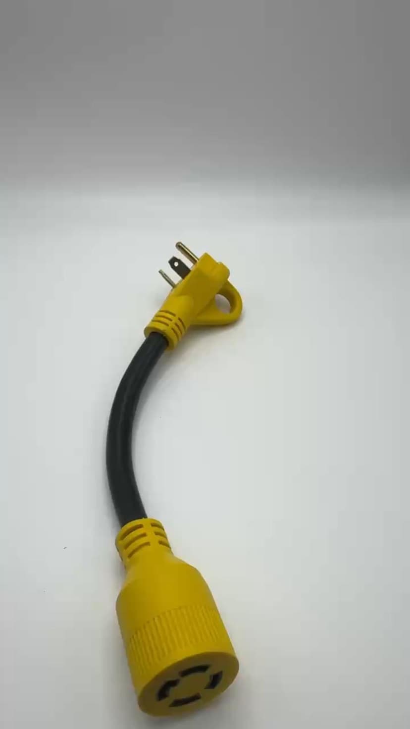 Generator Transfer Switch Adapter Cord NEMA TT-30P to L14-30R, 3 Prong 30 Amp RV Generator TT-30 Male Plug to 4 Prong 30 Amp Inlet Box L14-30 Female Connector, STW 10AWG/3C, ETL Listed
