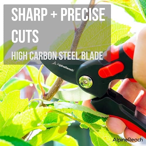 AlpineReach Bypass Pruning Shears for Gardening, Sharp Ergonomic Pruners, Heavy Duty High Carbon Steel Blade Plant Cutting Clippers, Adjustable Soft Handle for Small & Large Hands, Secateurs, Gift
