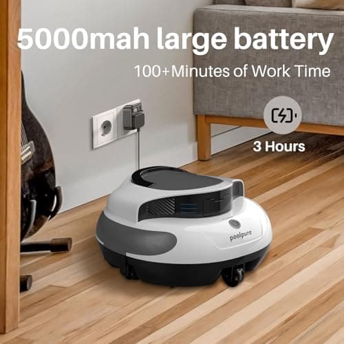 PoolPure Aquaguard SE II 2025 Upgrade Cordless Robotic Pool Cleaner with 120-Min 5000mah Big Battery