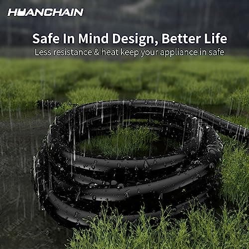 huanchain 3 Prong 30 Amp Generator Cord 10 Feet Heavy Duty,NEMA L5-30P/L5-30R 10 Gauge 125V SJTW Black Lock Generator Extension Cord Waterproof, ETL Listed