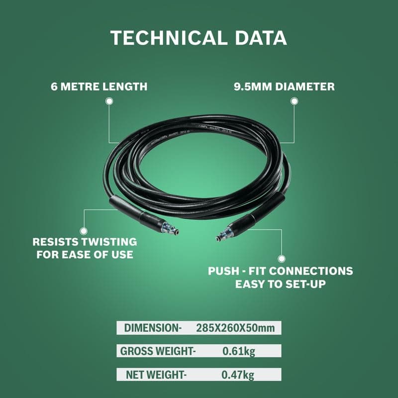 Bosch F016800360 6 m High Pressure Hose for AQT High Pressure Washers