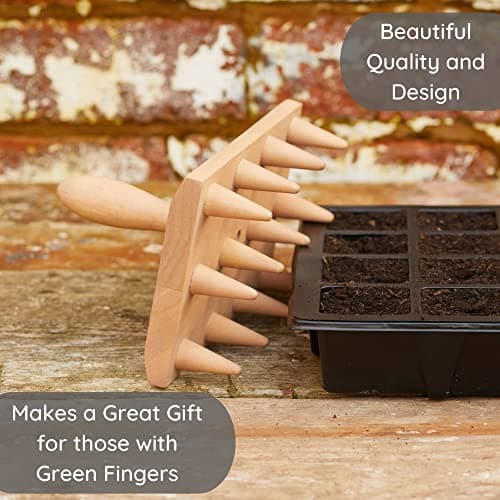 Muldale Multi Seed Dibber Garden Tool - Seedling Spacing Tool with Handle - Plant Dibber Yard - Seed Spacer - Made in England - Dibbler Gardening Accessory