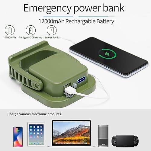 Portable Work Light, 4000LM, IP65 Waterproof Magnetic Work Lights with Stand, 12000mAh PowerBank LED Rechargeable Lights, 1/4” Threaded Port Flood Light for Job Site, Car Repairing