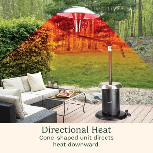 Cuisinart COH-400 Perfect Position Overhead Propane Patio Heater, Extra Large 33" Heat Shield