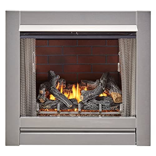 Vintage Red Ceramic Fiber Brick Panel for 450 Series Outdoor Fireplace Insert - Model FLB450-VR, Realistic Hand-Painted Design