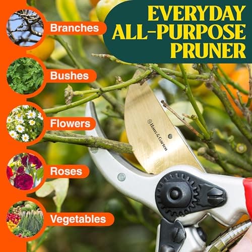 ClassicPRO 8.5" Professional Premium Titanium Bypass Pruning Shears - Use As Pruners, Garden Shears, Heavy Duty Handheld Pruning Shears For Gardening, Clippers, Pruner Scissor Tool