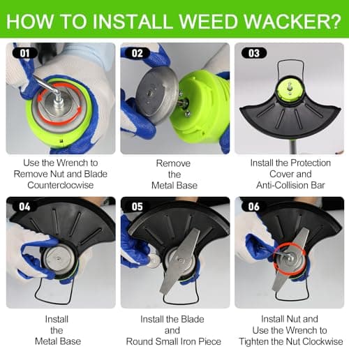 GardenJoy Weed Wacker Battery Operated: 12V Cordless Grass Trimmer with 2.0Ah Battery, Fast Charger and 3 Types Cutting Blade, Portable Electric Lawn Trimmer for Garden Yard Weeding Work