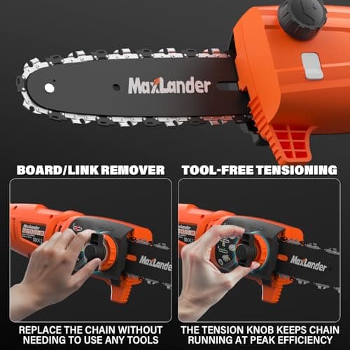 MAXLANDER 8-Inch Electric Pole Saw Corded - 6 Amp Pole Saws for Tree Trimming, Lightweight & Efficient Pole Saw - Easy Tree Trimming & Tool-Free Setup