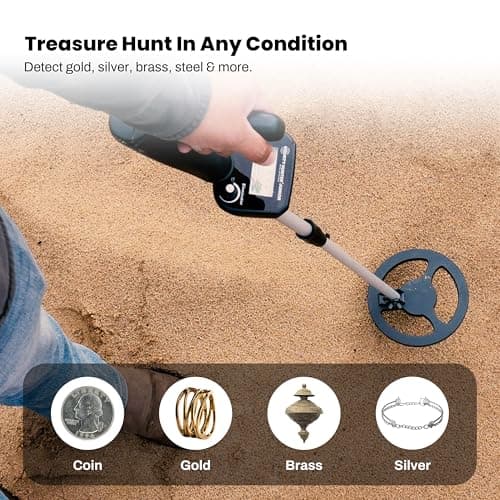 Bounty Hunter BHJS Junior Metal Detector for Children, 6.5 Inch Weather Resistant Coil, Lightweight, Ergonomic Design, Easy to Use, Comfortable Handle, Black