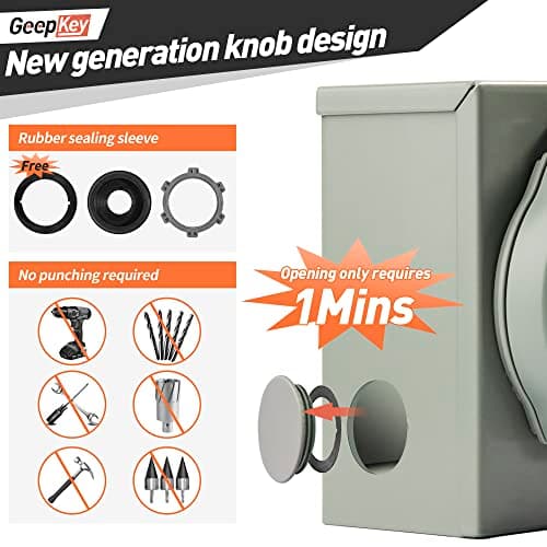 30 Amp Generator Inlet Box [Pre-Drilled] with Green Safely Light, PB30 Power Inlet Box, 7500 Watts Generator Transfer Switch Accessories for Emergency in Snowstorm Weather, ETL Listed