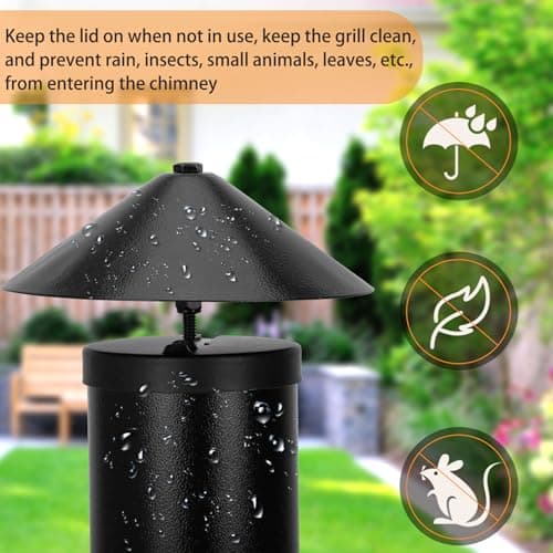Enhanced Pellet Grill Smoke Stack Chimney Replacement For Pit Boss Traeger Camp Chef,Upgraded Stack Smoker Kits with Umbrella, Lid, Chimney Tube, Screws, Gaskets, Nuts and Felt Washer