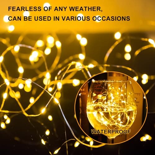 6PCS Fairy Lights Battery Powered with Remote, 7ft 20LEDs Warm White Twinkle Mini Lights with Timer, Waterproof Small Silver Wire Firefly Starry for DIY Wedding Party Christmas