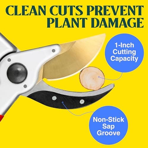 ClassicPRO 8.5" Professional Premium Titanium Bypass Pruning Shears - Use As Pruners, Garden Shears, Heavy Duty Handheld Pruning Shears For Gardening, Clippers, Pruner Scissor Tool