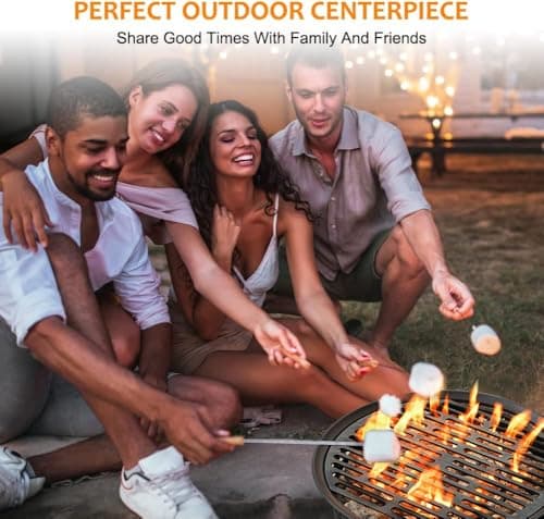 Portable 17 inch Propane Fire Pit 58000 BTU Smokeless Gas Fire Bowl with Adjustable Flame,Cover Carry Kit,CSA Certified for Camping,Patio,Backyard,RV&Tailgating-Includes Hose&Lava Rocks