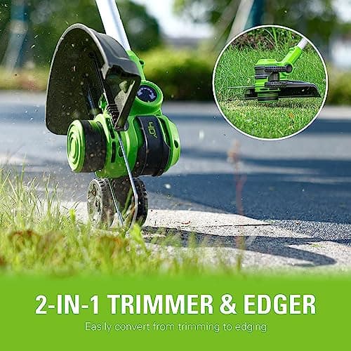 Greenworks 40V 21" Self-Propelled Mower,Axial Leaf Blower,12" String Trimmer with Batteries and Chargers