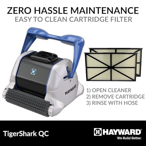 Hayward W3RC9990CUB TigerShark QC Robotic Pool Cleaner with Quick Clean for In-Ground Pools up to 20 x 40 ft. (Automatic Pool Vacuum)