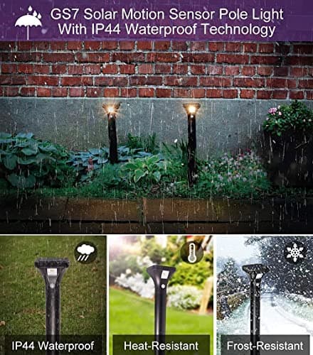 LED Solar Powered Motion Sensor Pathway Lights, Battery Powered Outdoor Waterproof Motion Detector Walkway Light, Use for Your House's Yard Backyard Driveway Sidewalk Path Garden etc.(4 Pack)