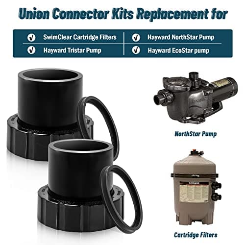 SPX3200UNKIT Union Connector Replacement Kit for Hayward Tristar, Northstar, EcoStar Pumps, SwimClear Cartridge Filter & Universal H-Series Low Nox Heater, for Hayward Pool Heater Parts - 2 Pack
