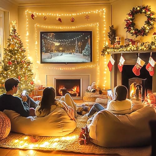 JMEXSUSS Connectable Warm White String Lights Indoor, 8 Modes Christmas Light Plug in Fairy String Lights for Bedroom, 33ft 100 LED Twinkle Lights Outdoor for Christmas Tree Decor