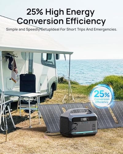 Portable Power Station 90000mAh with 40W Solar Panel, LiFePO4 Battery Station, 2 Up to 600W AC Outlets Solar Generator – Power Bank Perfect for Camping, Emergency, Off-Grid, Travel