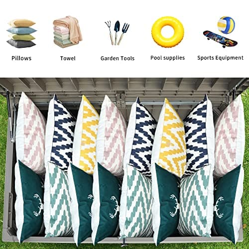 YITAHOME 230 Gallon Outdoor Storage Deck Box, Weather-Resistant Resin, Versatile for Patio Furnishings, Outdoor Cushions, Garden Tools, and Sports/Pool Gear, Taupe